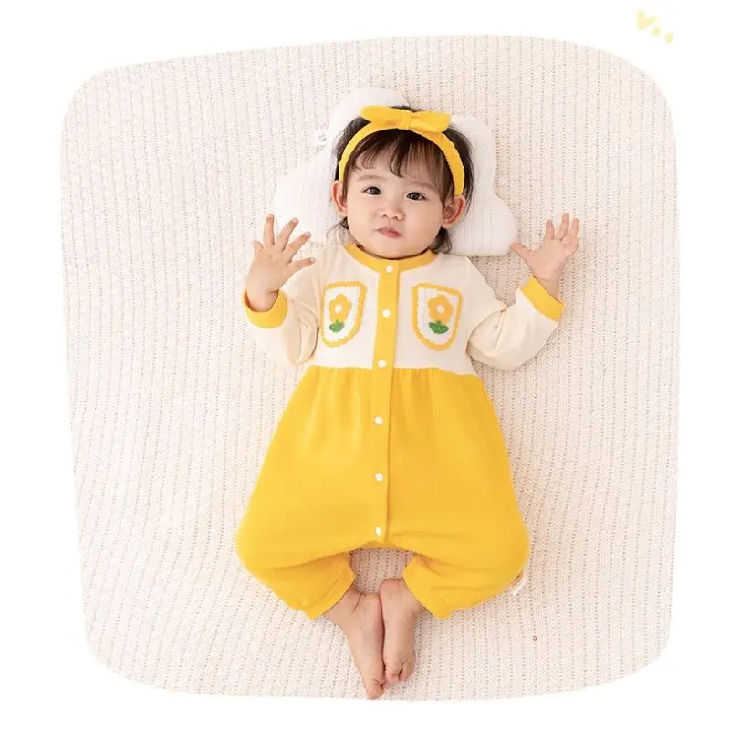 

Spring Autumn Girls Cute Flowers Romper Cotton O-neck Newborn Baby Bodysuits Full Sleeve Jumpsuit Clothing 0-18M