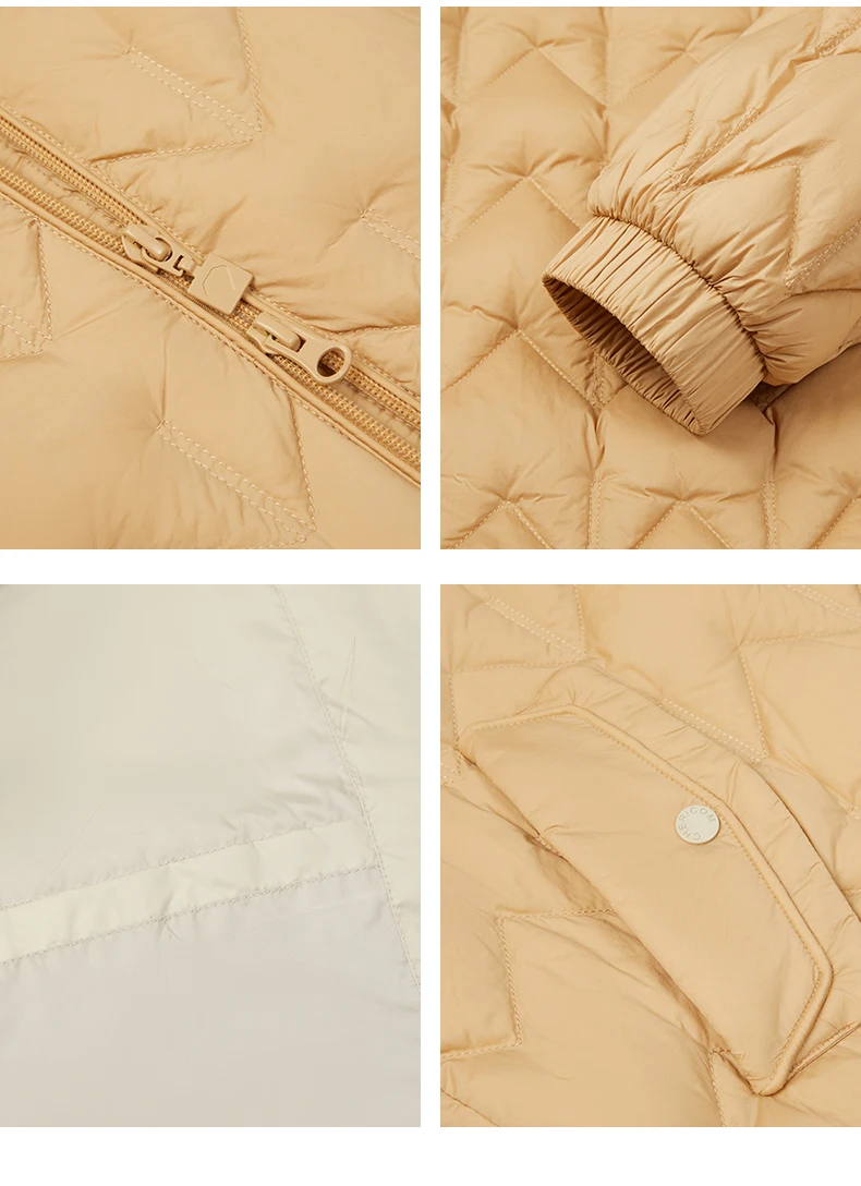 Chericom Korean Fashion Hooded Women's Autumn Winter Down Jacket Light Plaid Casual Versatile Solid Color Puffer Coats 299059