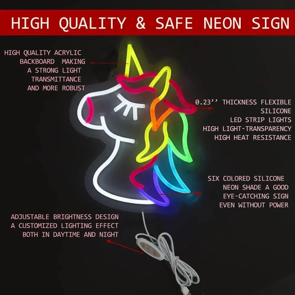 Unicorn Neon Sign-Blue/Yellow/Green/Pink/White/Orange Neon Sign