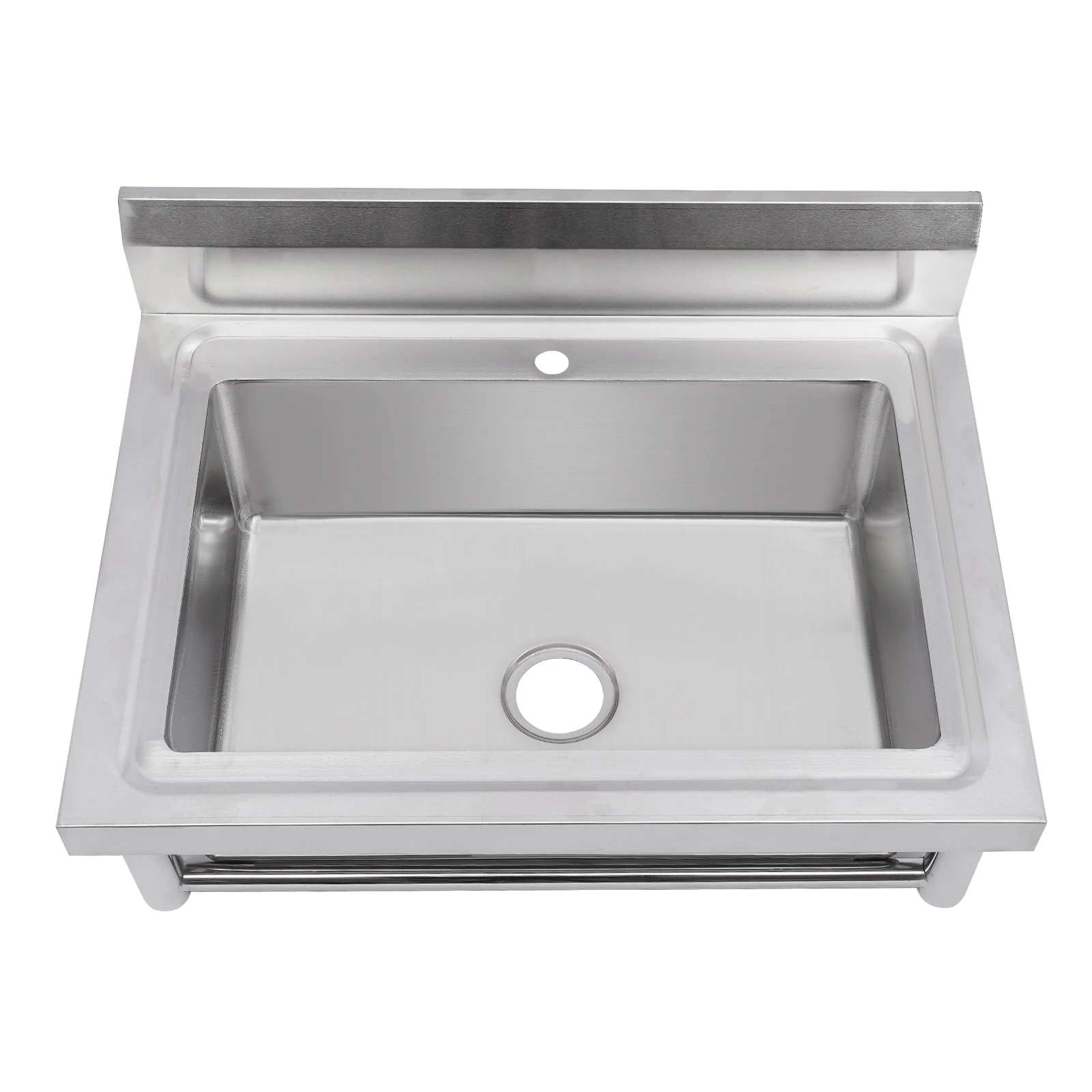 Stainless Steel Utility Sink Set with Gooseneck Faucet & Drain Strainer Commercial Sink for Kitchen, Bar, Garage