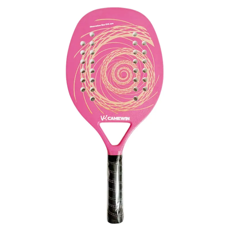 2022 New 3K Camewin Full Carbon Fiber Rough Beach Tennis Racket with Bag to Send Premium Sweatband Plus Tennis Padel