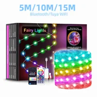 5/10/15M 5V 2812b LED String Light 2811 Smart WIFI Tuya App Control Outdoor Fairy Lights for Navidad Garland Holiday Party Decor