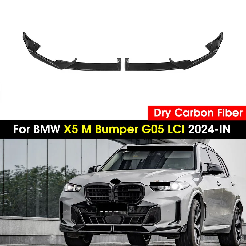 

Dry Carbon Fiber Car Front Bumper Spoiler Lip Splitter Body Kit Diffuser Lip For BMW For BMW X5 M Bumper G05 LCI 2024-IN