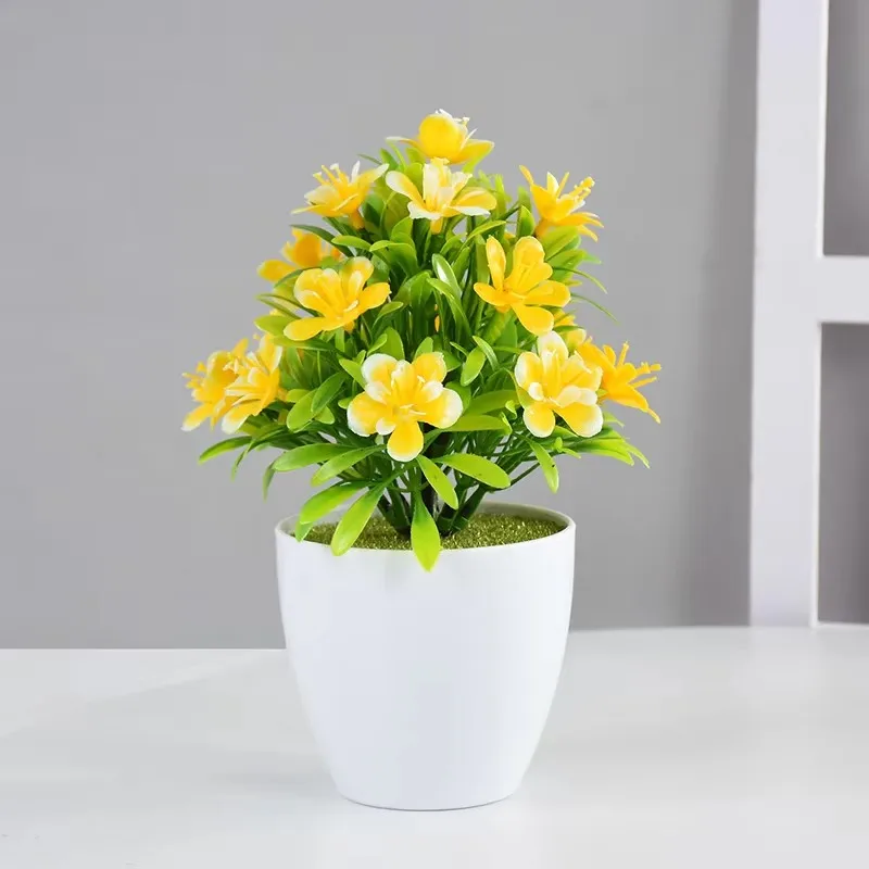 Artificial Potted Bonsai with Flowers – Decorative Tabletop Accent for Home, Wedding, Hotel, and Office Decor