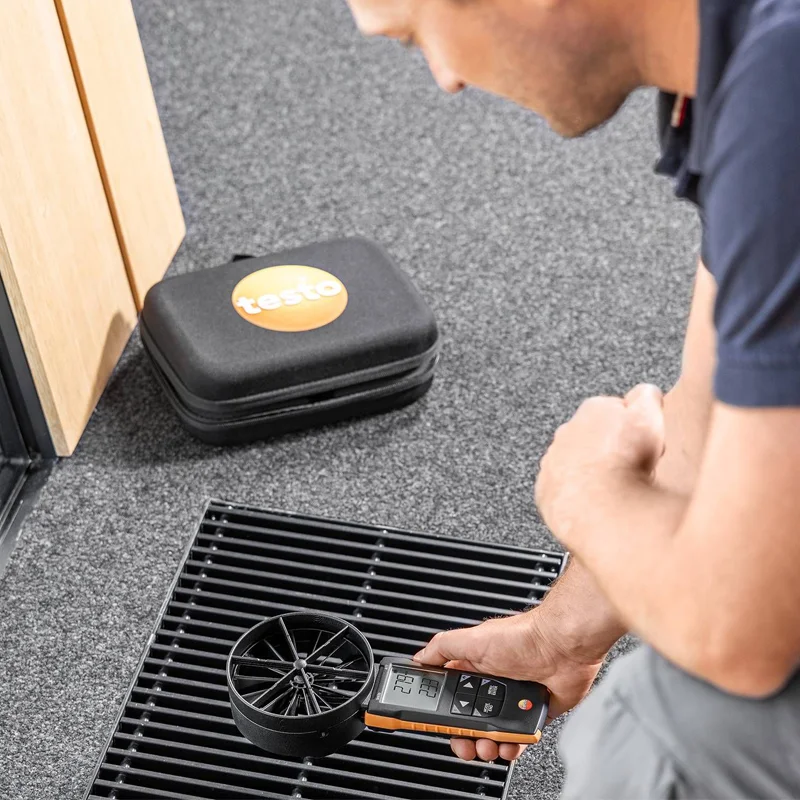 Testo 417 디지털 베인 풍속계 앱 연결 기능이 있는 디지털 100mm 베인 풍속계 0563 0417