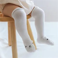 Cartoon Children Long Socks Soft Cotton Baby Knee Protection Stockings Solid Color Toddler Anti Slip Floor Sock Kids Sokken Sox 5