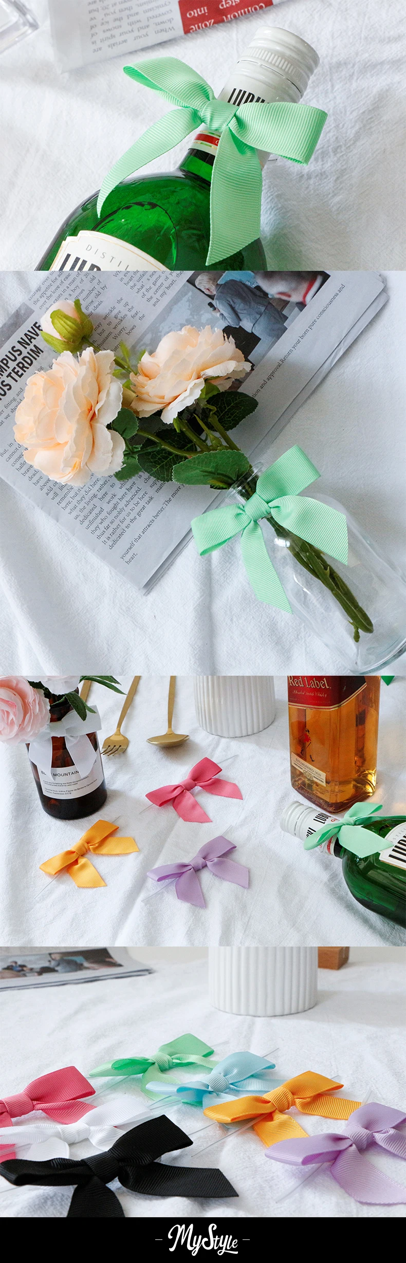 Description Picture 5 of item30pcs Ribbon Bow For Christmas Tree Christmas Wreath Gift Wine bottle Baking Decoration Presents Packaing Gift Basket Decor