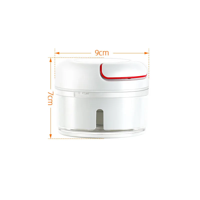 170ml Mini Chopper Manual Food Chopper Small Garlic Chopper Portable Food Masher Home Kitchen Tools, Size: 3.34, White