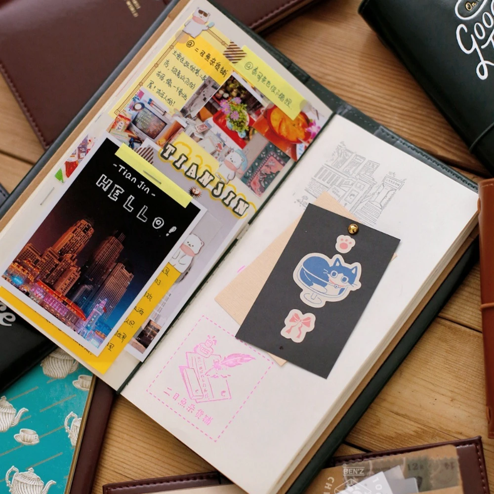 Ultra-Light Refillable PU Leather Travel Journal with Elastic Band