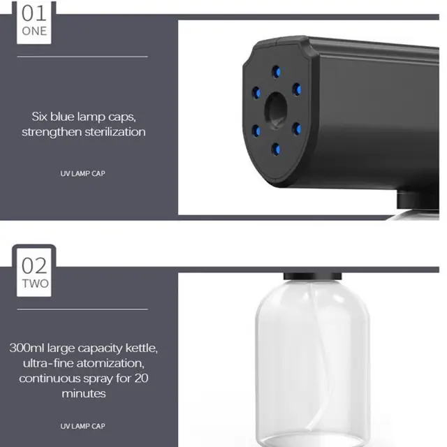 Fertőtlenítés Kék Fény Nanos Gőzfegyverek Hajápolási Kézi Permetezőgép Ultra Finom Aeroszol Víz Köd Trigger 300Ml - Image 3