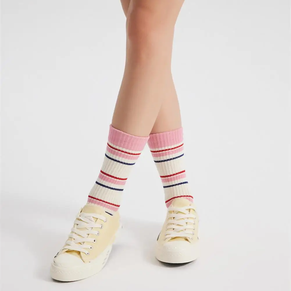 

Fall Winter Socks Vintage Striped Women's Winter Sports Socks High Elasticity Anti-slip Breathable Sweat Absorbent Soft Touch