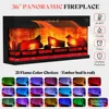 70" Electric Fireplace with Mantel, 3-Sided Fireplace TV Stand, Entertainment Center with Adjustable Shelves & LED Light 2