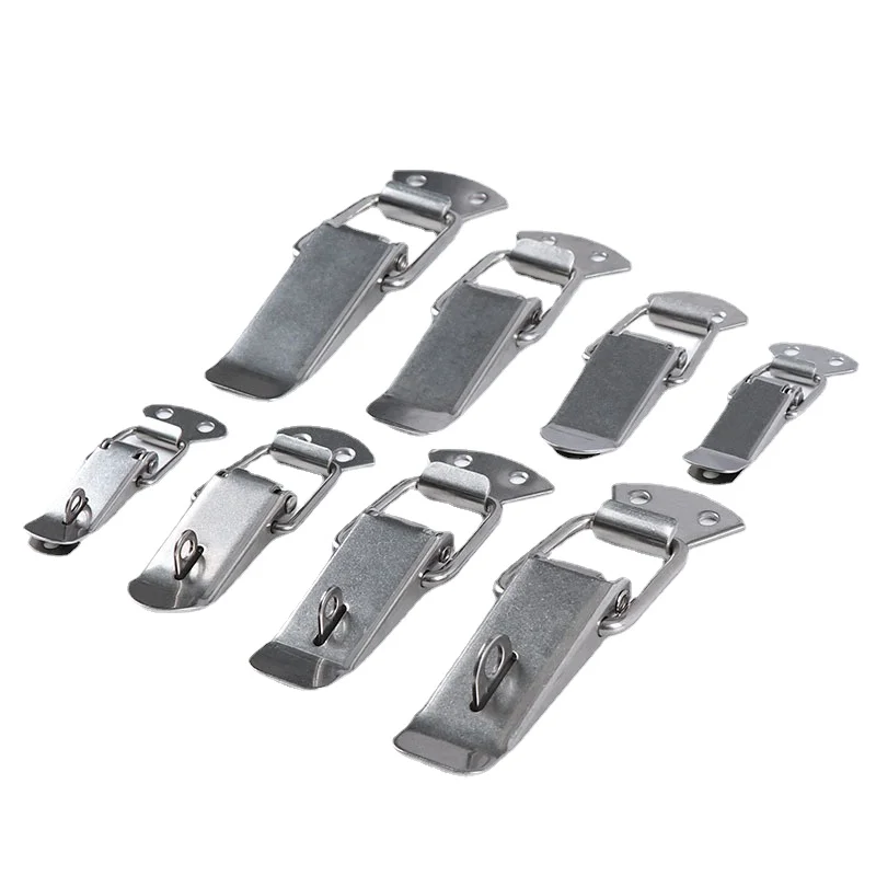 Cabinet Box Locks Spring Loaded Latch Catch Toggle Iron Hasps for Sliding Door Window Furniture Hardware