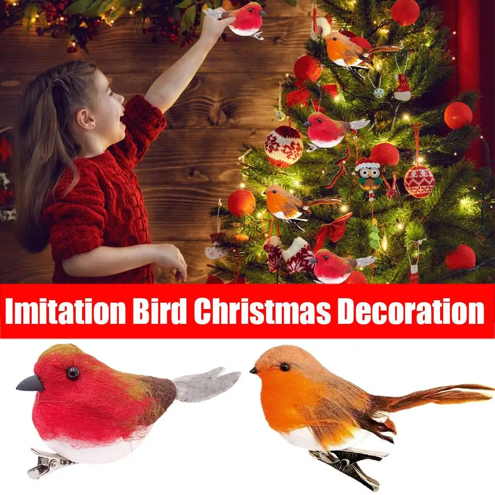 

12 шт., декоративные зажимы для рождественской елки «Робин»