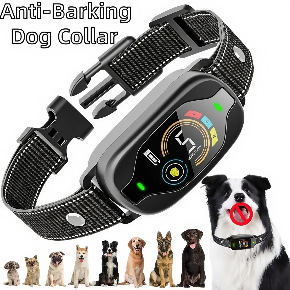 Collar inteligente antiladridos para perros, recargable, IP67, resistente al agua, con 3 modos y ajuste de 5 velocidades, Collar de sensibilidad para perros