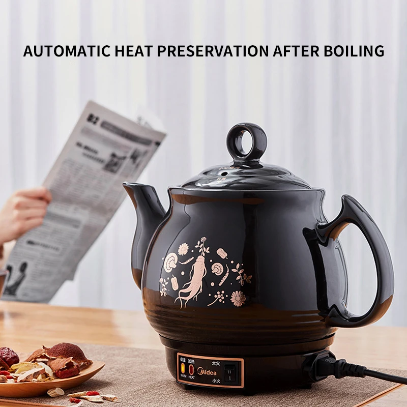 Clay pot for traditional Chinese medicine decoction fully automatic household plug-in multifunctional 3-L ceramic decoction pot 4