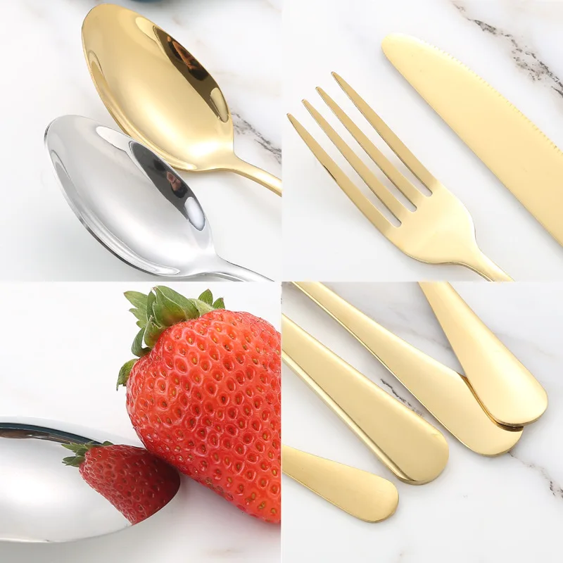 Gold Stainless Steel Cutlery Set for Restaurant and Home