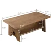 43.4” Wooden Coffee Tables for Living Room, Solid Firwood Tabletop Rectangle Coffee Table, Center Table for Living Room 2