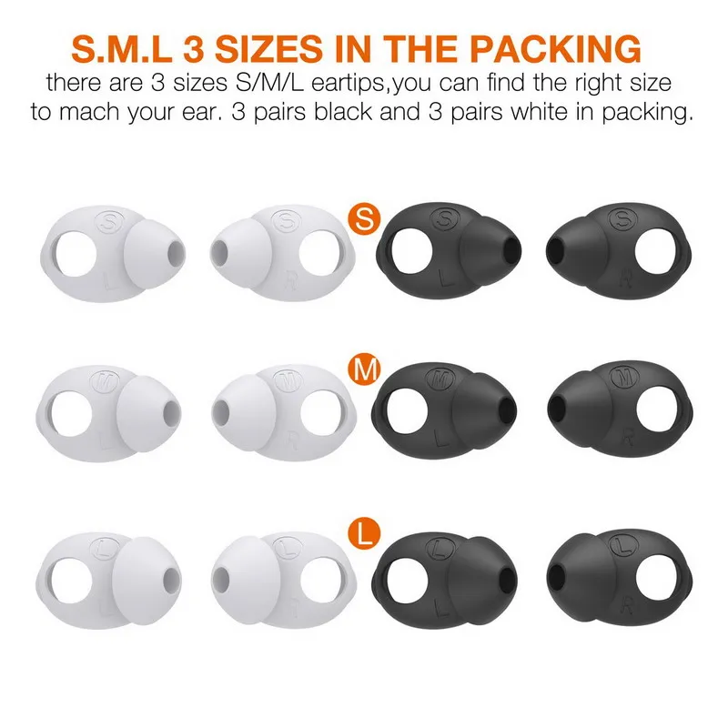 Silicone Eartips for AirPods 3rd Generation Ear Tips Grip Earbuds Cover Earpads with S M L Size