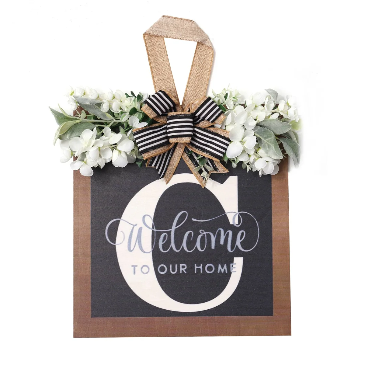 

Year Round Front ,16 Inch Farmhouse Wreath,Spring Wreaths for Front Door Outside Hanger Decor(C)