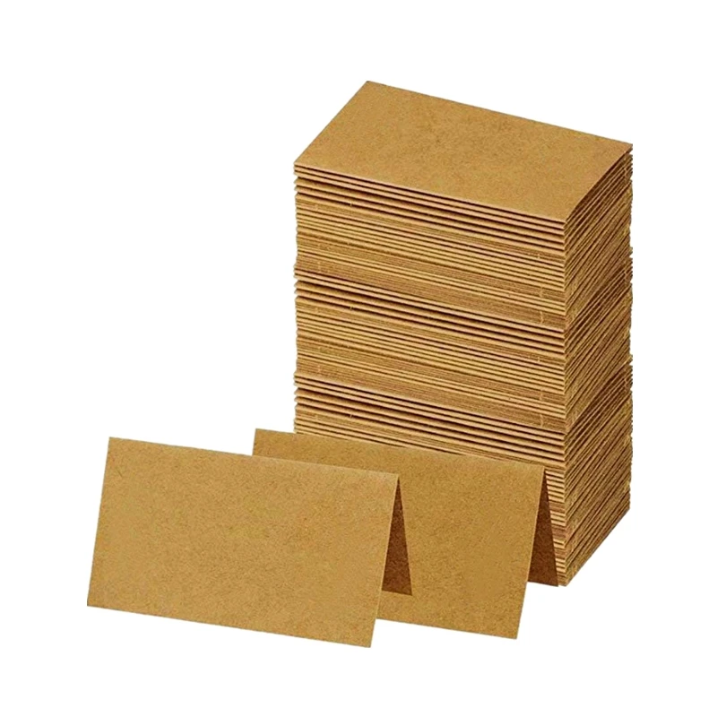 Place Cards 25/50pcs Kraft Paper Place Cards Wedding Decor Beautiful Sign-in Desk Name Seat Card Reception Table White Paper Card