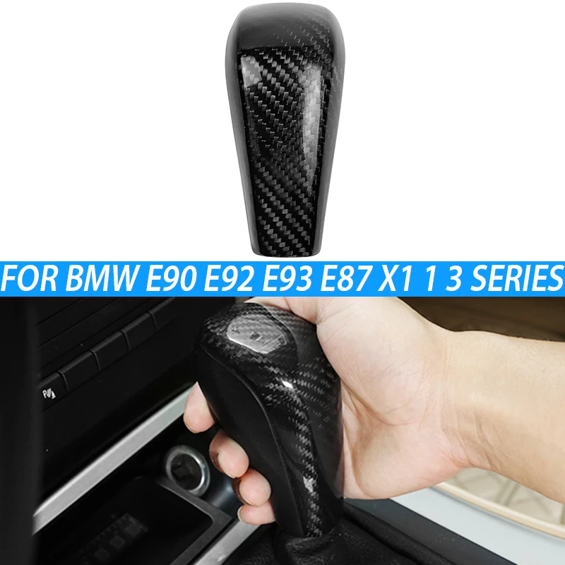 

Carbon Fiber Car Gear Shift Knob Cover For BMW E90 E92 E93 E87 X1 1 3 Series Automatic Gear Shift Knob Cover Car Accessories