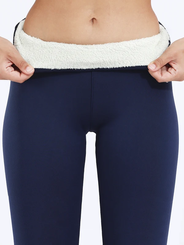 Winter Thermal Leggings Womens Solid Color Thick Pants Warm High Waist Solid Color Outdoors Casual Classic Leggings