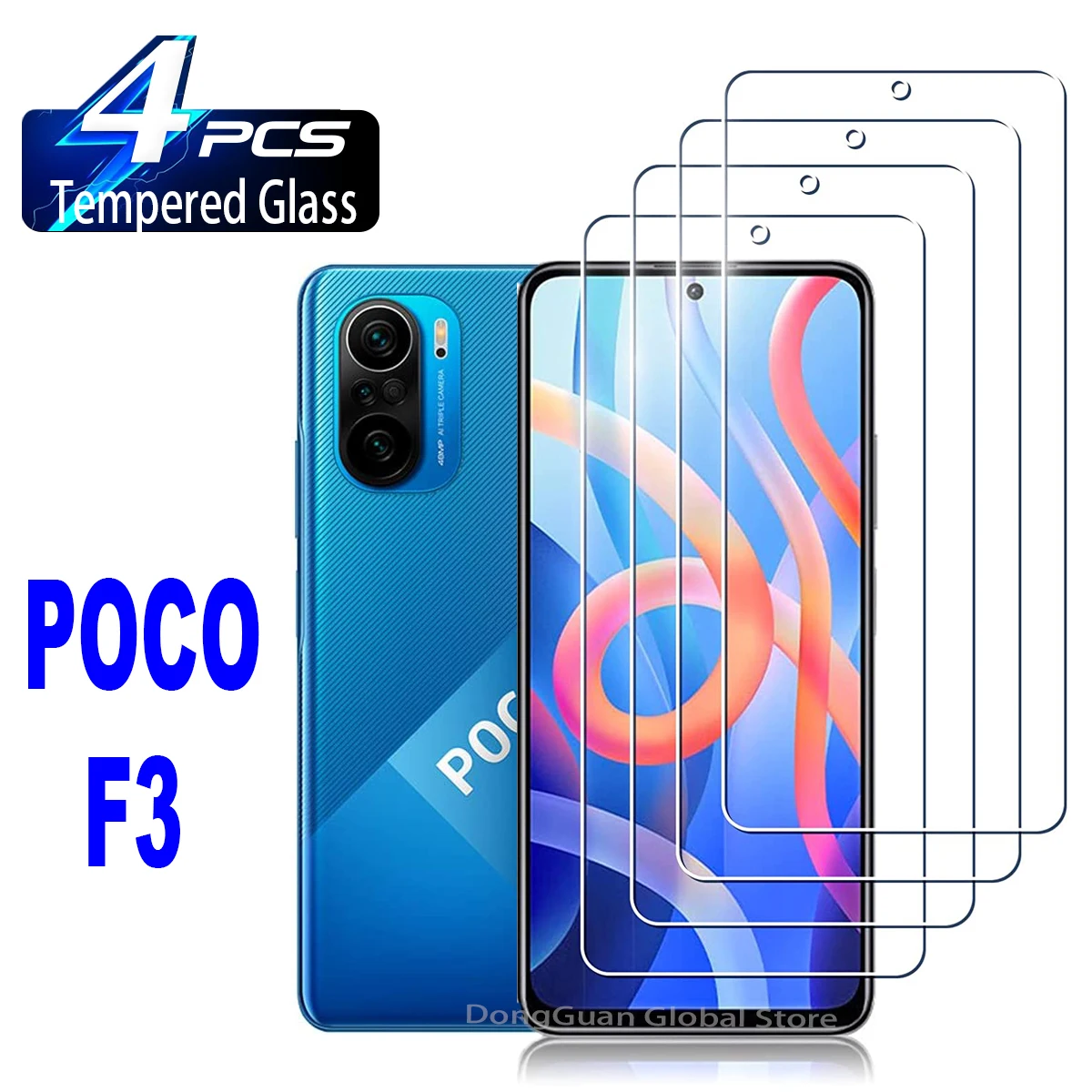 

2/4 шт. высококачественное алюминиевое закаленное стекло для Xiaomi Poco F3 Защитная пленка для экрана