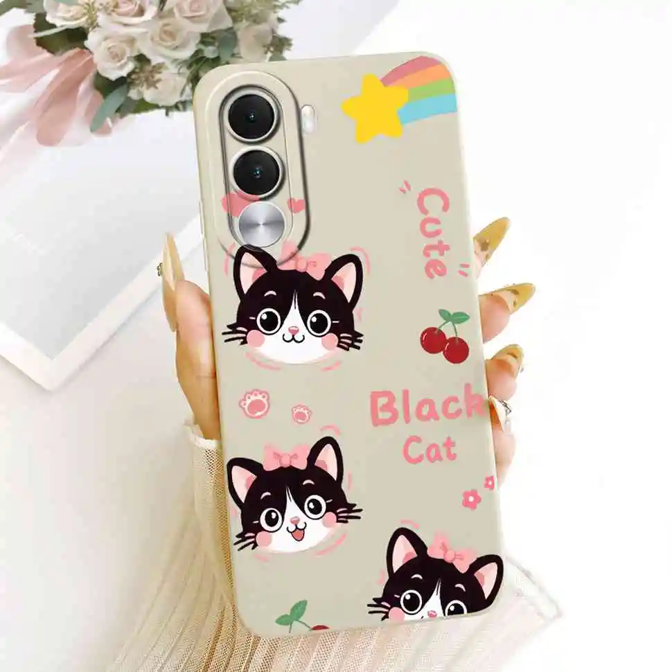 Cartoon Cat & Cute Dog Silicone Back Cover - 6.8 Premium Protective Phone Case