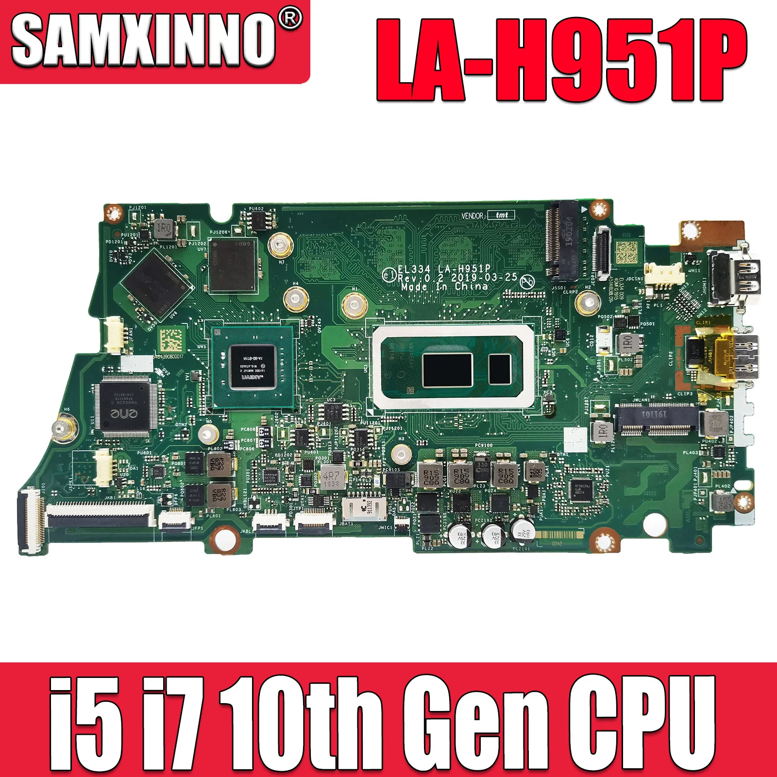 

EL334 LA-H951P For Lenovo ideapad S340-13IML Laptop Motherboard With CPU I5-10210U I7-10510U 2G GPU 8G RAM DDR4 100% testing ok