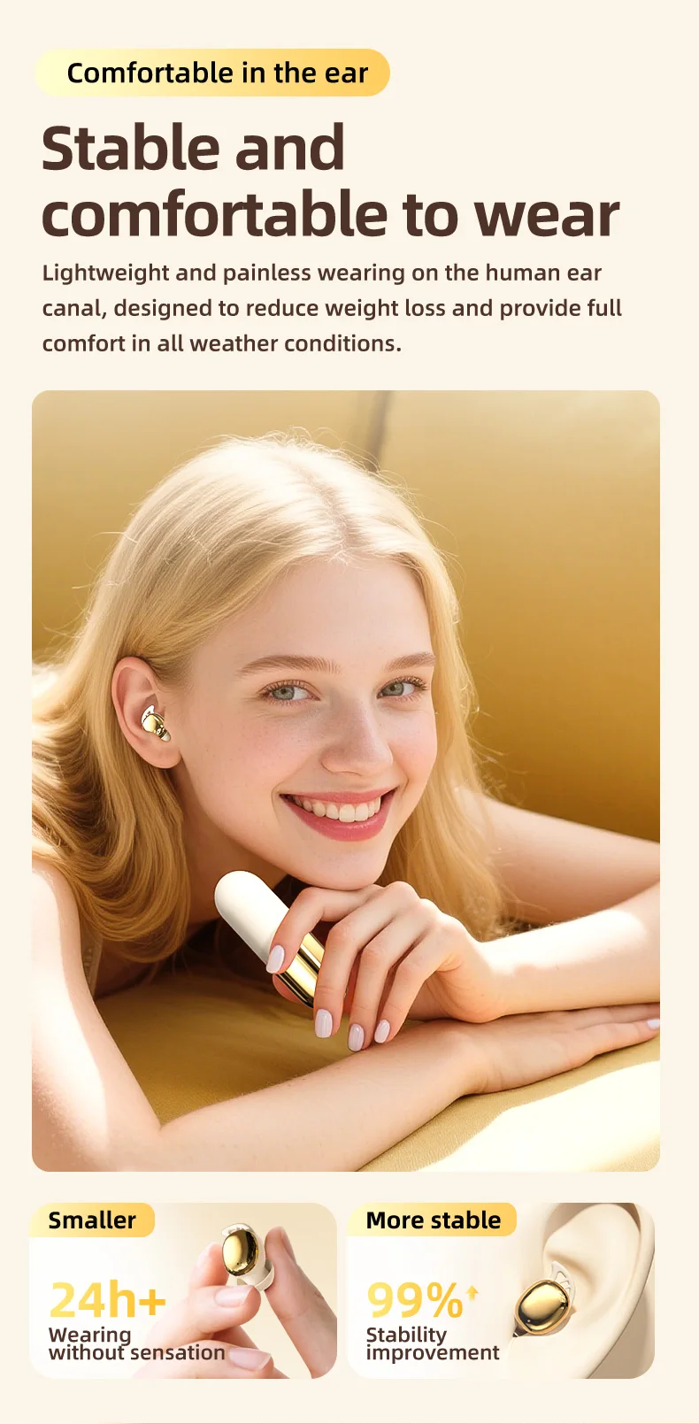 Vibration Roller Earphones Bluetooth Touch Control