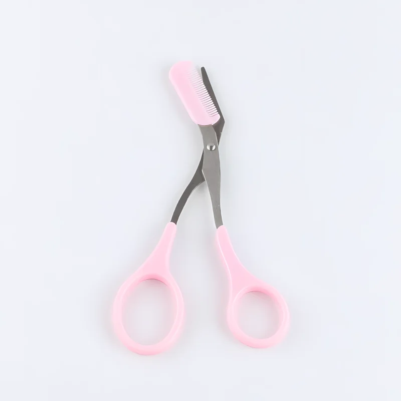 Eyebrow Trimmer Set Eyebrow Scissors Eyebrow Tweezers Set-Pink Stainless Steel Eyebrow Scissors with Comb Rose Gold Beauty Tool for Women Girls