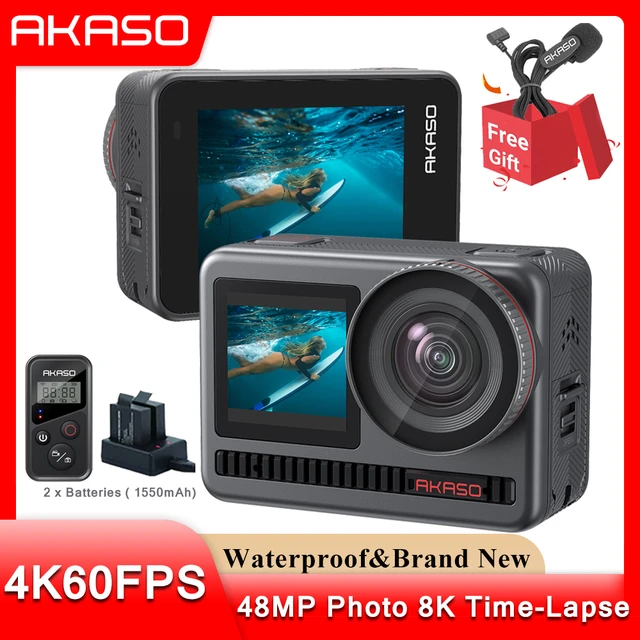 AKASO Brave 8 Action Camera 4K60fps SuperSmooth 48MP Sports Camera 8K  Time-Lapse Underwater Waterproof Action