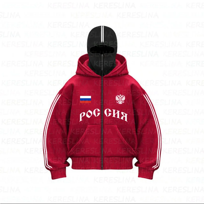 Y2k retro multi-color new double hat windproof and warm outdoor gothic hip-hop hoodie jacket with patchwork design sense hoodie 5
