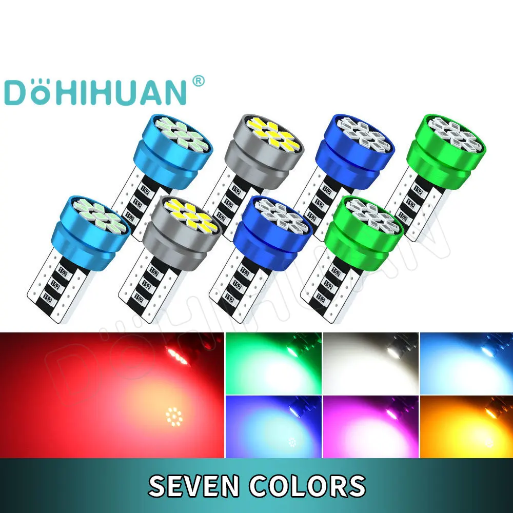 

DOHIHUAN 10x T10 License Plate WY5W W5W Led Bulb 194 168 Interior Reading Dome Door Trunk Tail Parking Car Signal Lamp 12V Light