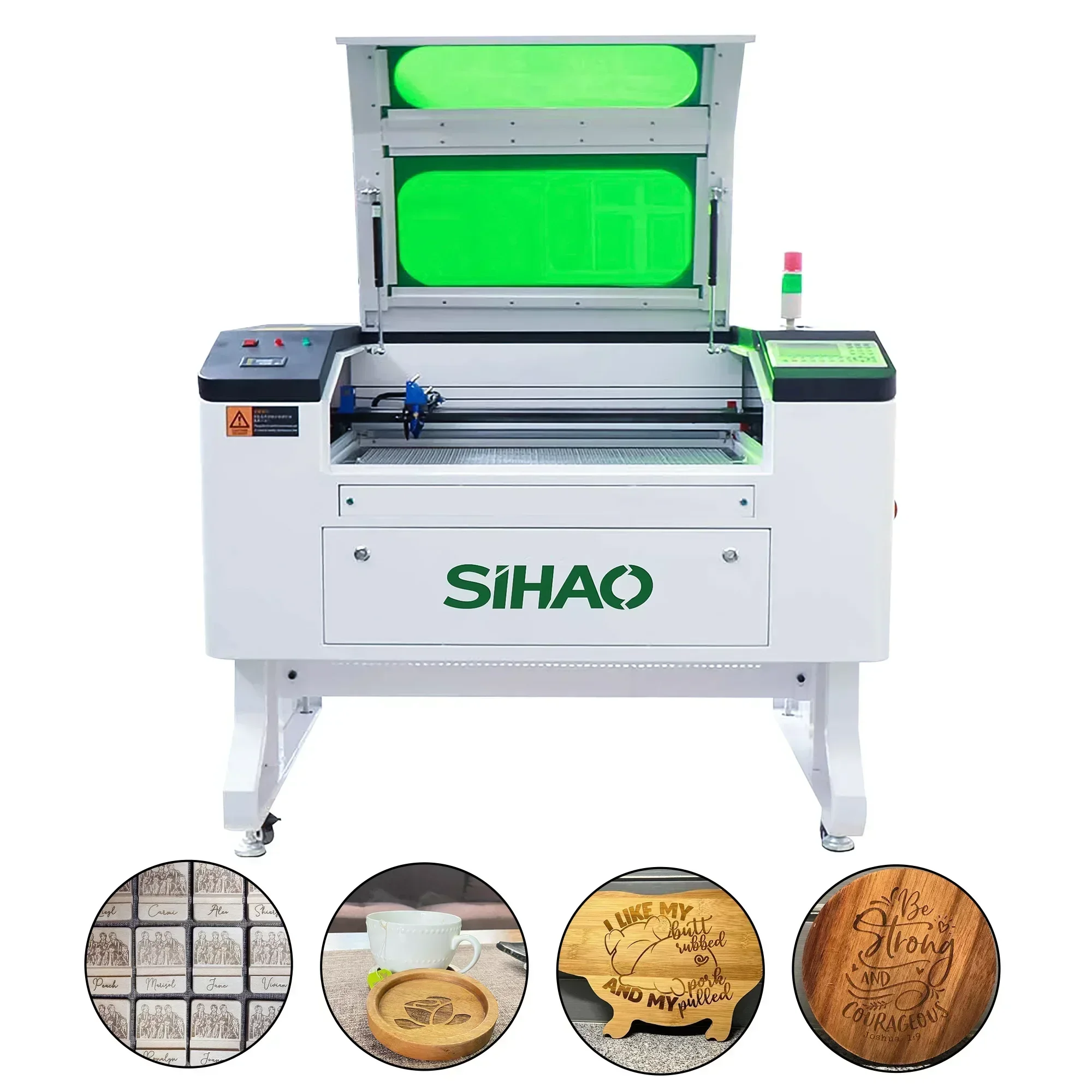 

VEVOR Laser Engraving Machine with Water Chiller 100W Laser Engraver 700x500mm Printer Tool Safety Warning Light Cutting Machine