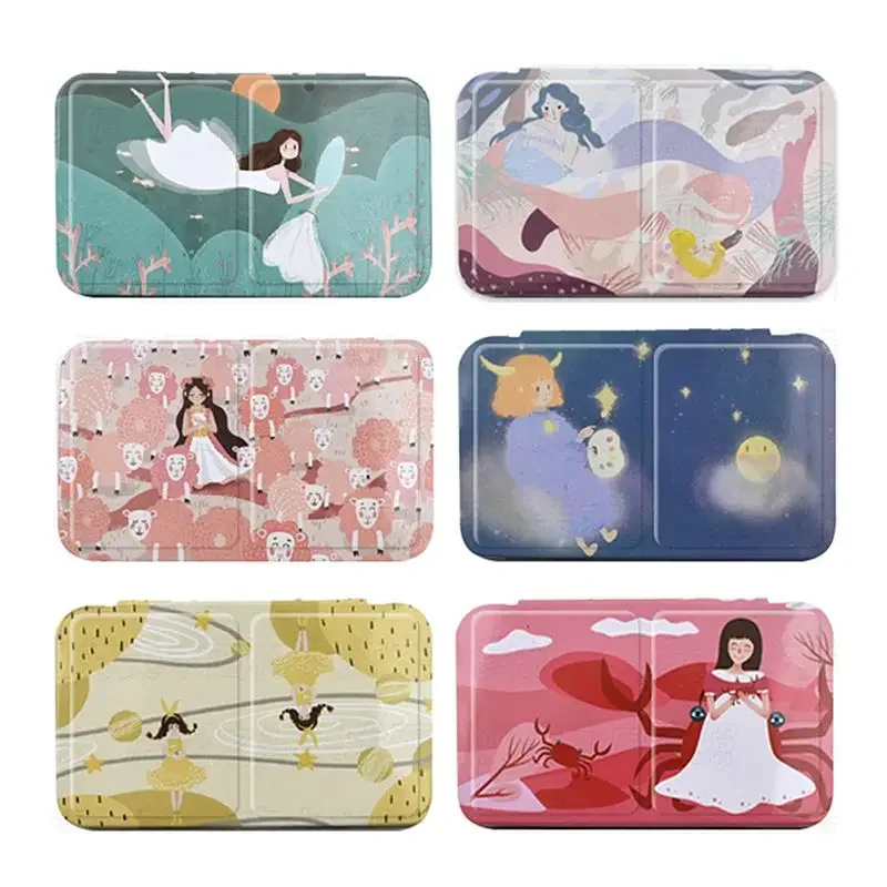 Constellations Empty Watercolor Palette Painting Storage Iron Tins Paint Palette With Lid For Painting Art Supplies 12
