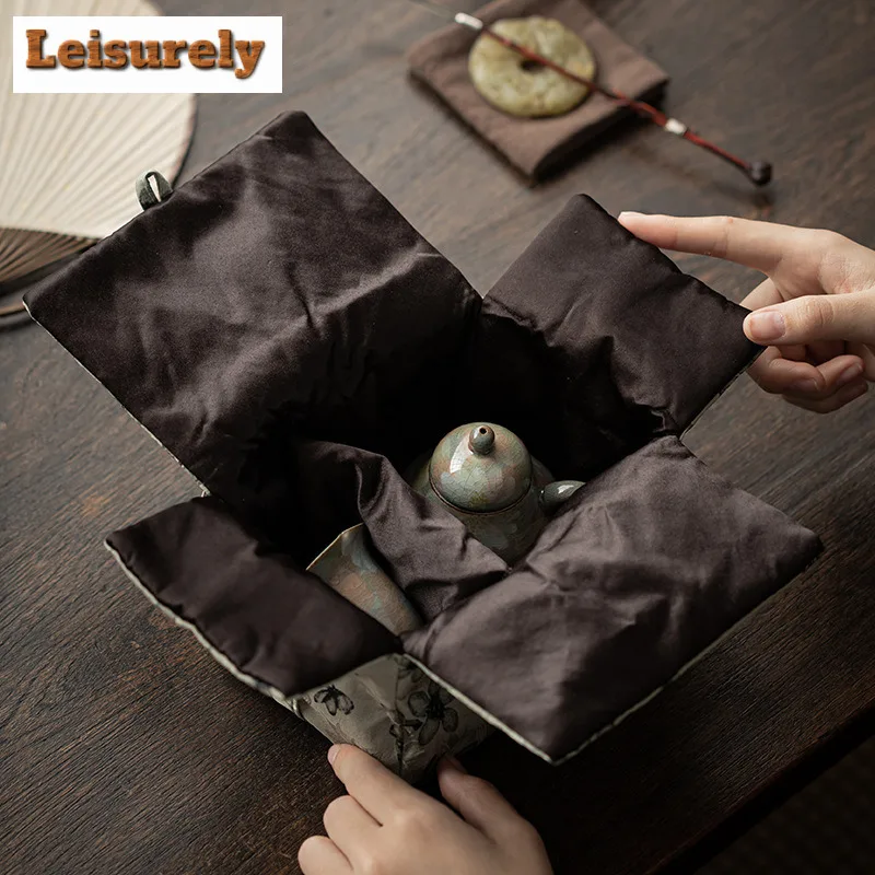 Daisies Weaving Cotton Tea Cozies Aesthetic Bundle Tea Cozy For Teapot Hand Bag Travel Tea Set Bag Teaware Supplies Ornaments