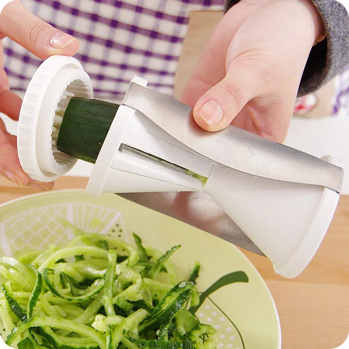 Portable Vegetable Slicer Handheld Spiralizer Peeler Spiral Slicer  Stainless Steel for Potatoes Spaghetti Kitchen Accessories