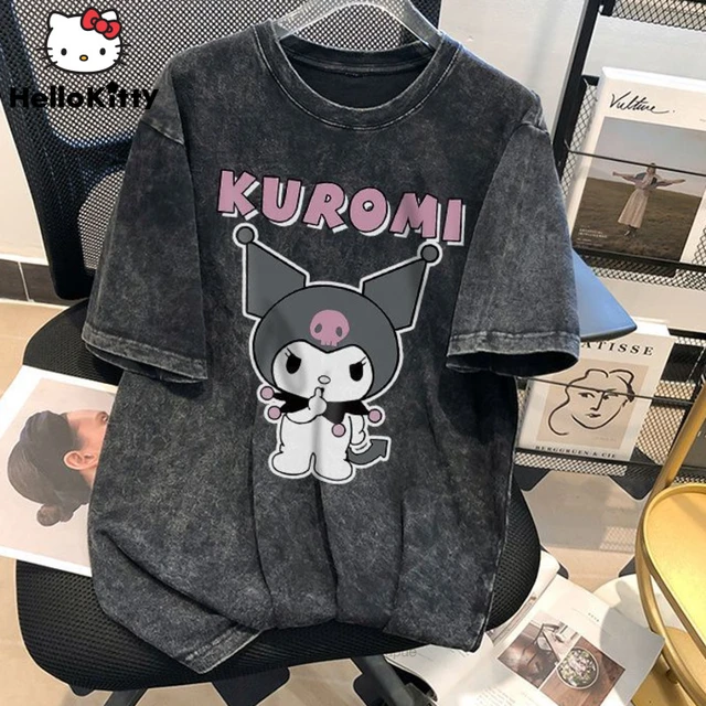 Cheap Clothes Y2k T-shirt Street Aesthetics T-shirt Cartoon Kuromi T-shirt  Hello Kitty Saying Print T-shirt Street Rock T-shirt Harajuku T-shirt Shirt  Spot Stock Free Shipping Women's Apparel