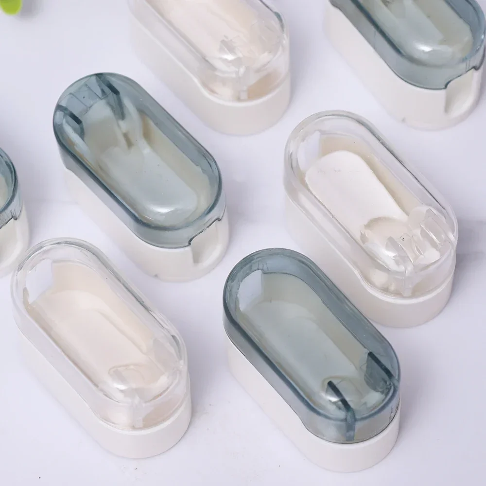 1/6pcs Punch-free Toothbrush Holders Wall-Mounted Self Adhesive Toothbrush Racks Dust-free Space Saving Bathroom Organizer Boxes