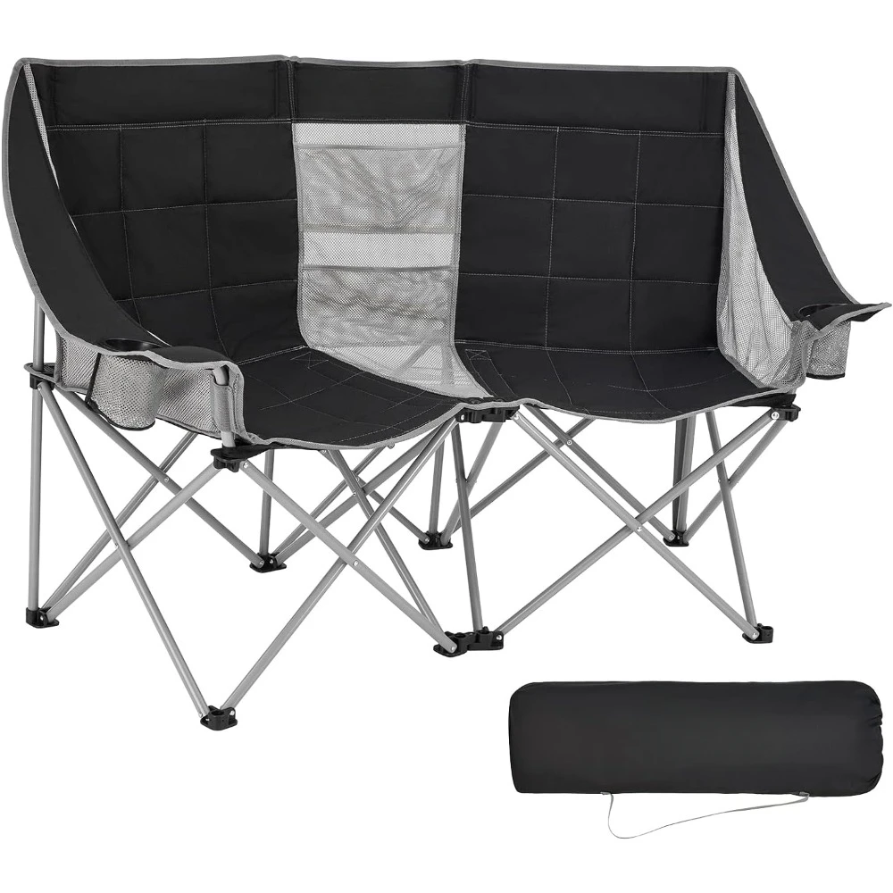 Loveseat Camping Chairs Adults 2 Person Oversized Double Camping Chair for Outside Picnic Beach Travel Love Seat Camp Chair