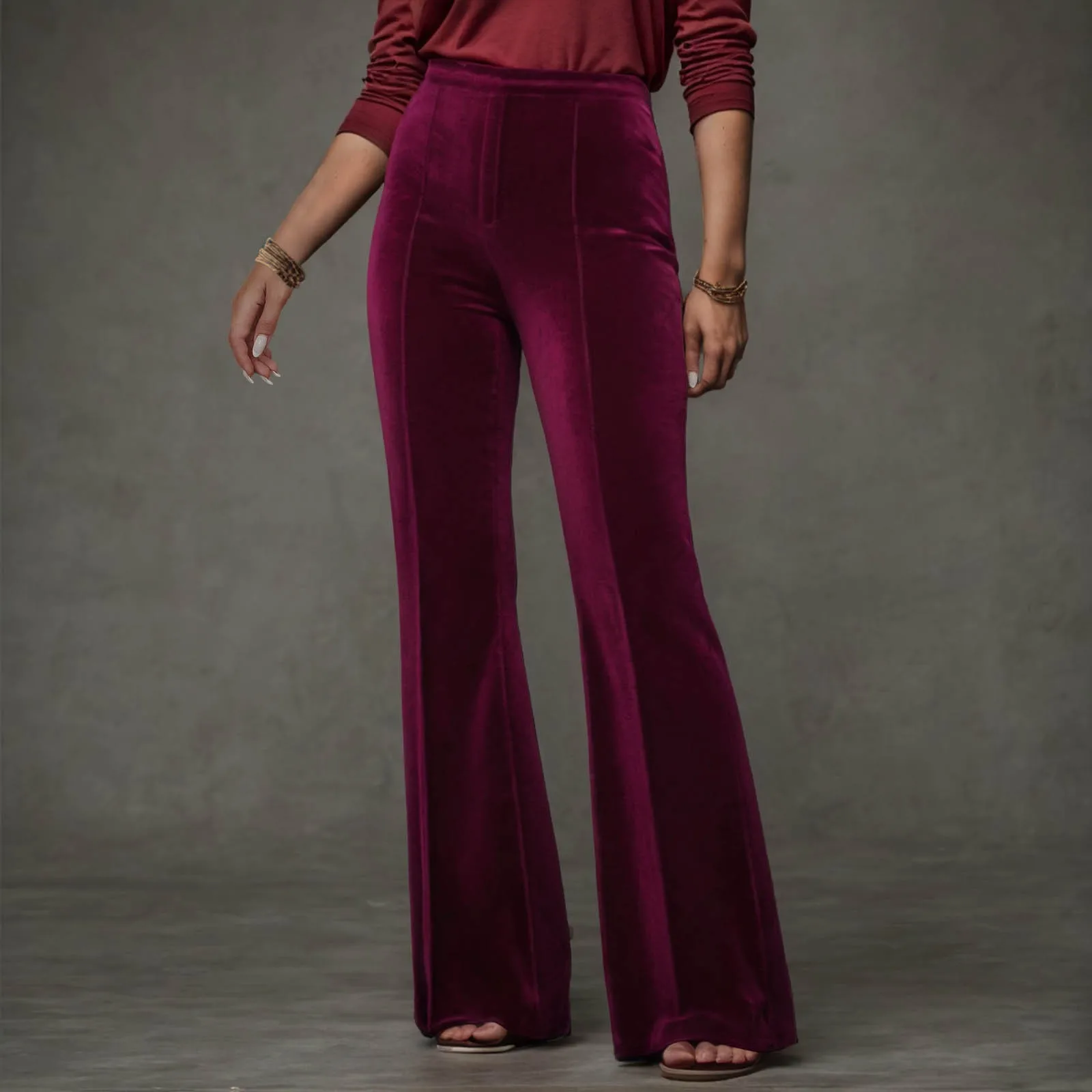 Flying To France Velour Pants Curves main image 1