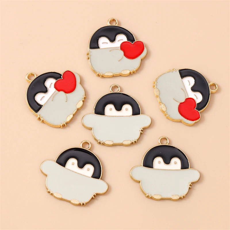 20 Stück Cartoon-Tier-Anhänger, Emaille-Pinguin-Anhänger für die Schmuckherstellung, Halsketten, Ohrringe, Armbänder, DIY-Bastelzubehör – Detail 6