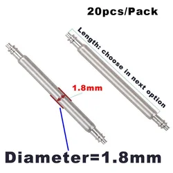 Premium Stainless Steel Spring Bar Set - Adjustable Watch Strap Replacement Pins (20pcs) (Diameter 1.8mm)