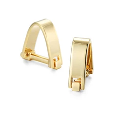 Elegant Copper Men's Cufflinks with Cross Leather Rope Design (Pure Gold Color)