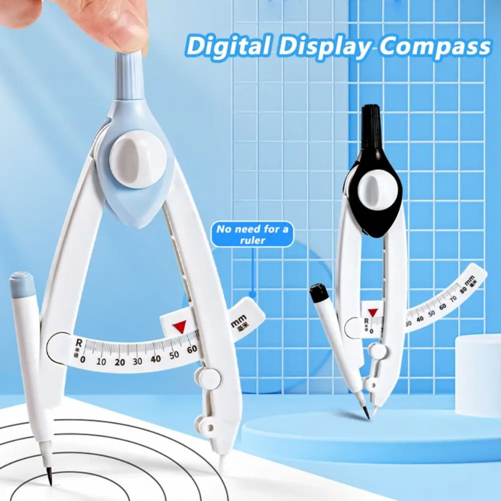 1-13cm 직경 디지털 디스플레이 컴퍼스, 6개 리필 포함, 학생용 컴퍼스, 프레..