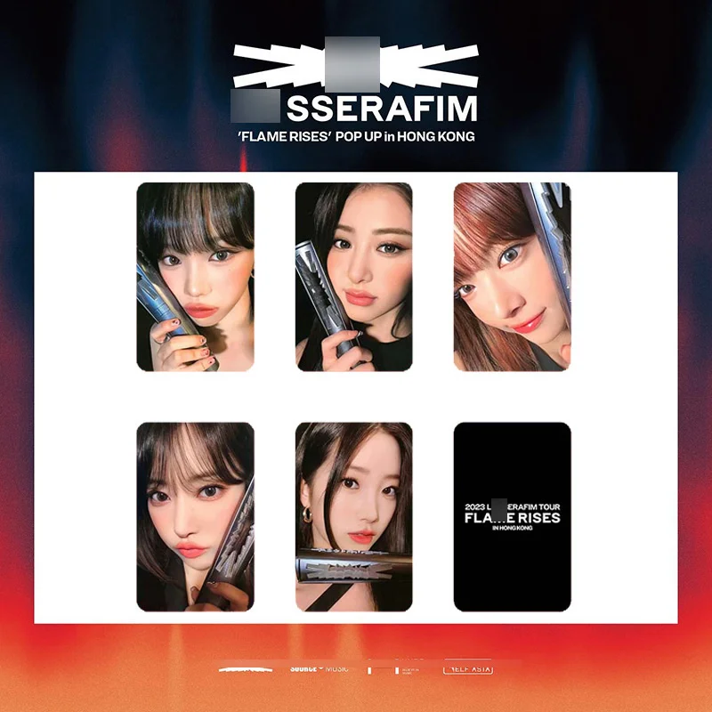 

5 шт./набор, альбом KPOP LE SSERAFIM, пламя поднимается, LOMO, концертная карточка, карточка для госпитализации, Сакура, казуха, Ким чевон, Подарочная открытка, Фотокарточка