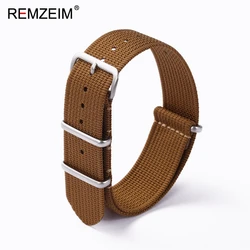 Fashionable Long Nylon Sports Strap | Universal Replacement Watch Band - 22mm (Brown)