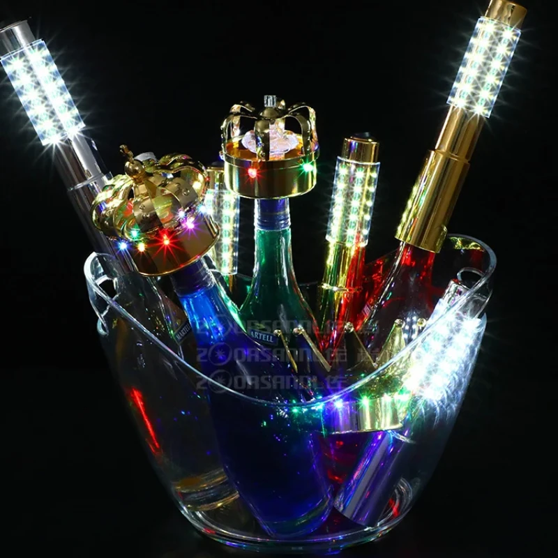 Long LED Champagne Bottle Sparklers 60/80CM Rechargeable Strobe Batons for VIP Bottle Service at Bars and Nightclubs